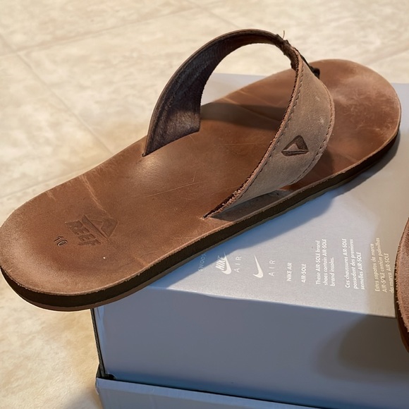Reef leather smoothy flip flop men’s size 10 - Picture 3 of 11